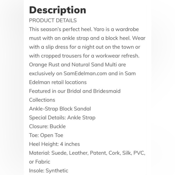 NIB Sam Edelman Yaro Ankle Strap Block Heel Sandals in Patent Beige Blush - Picture 13 of 13